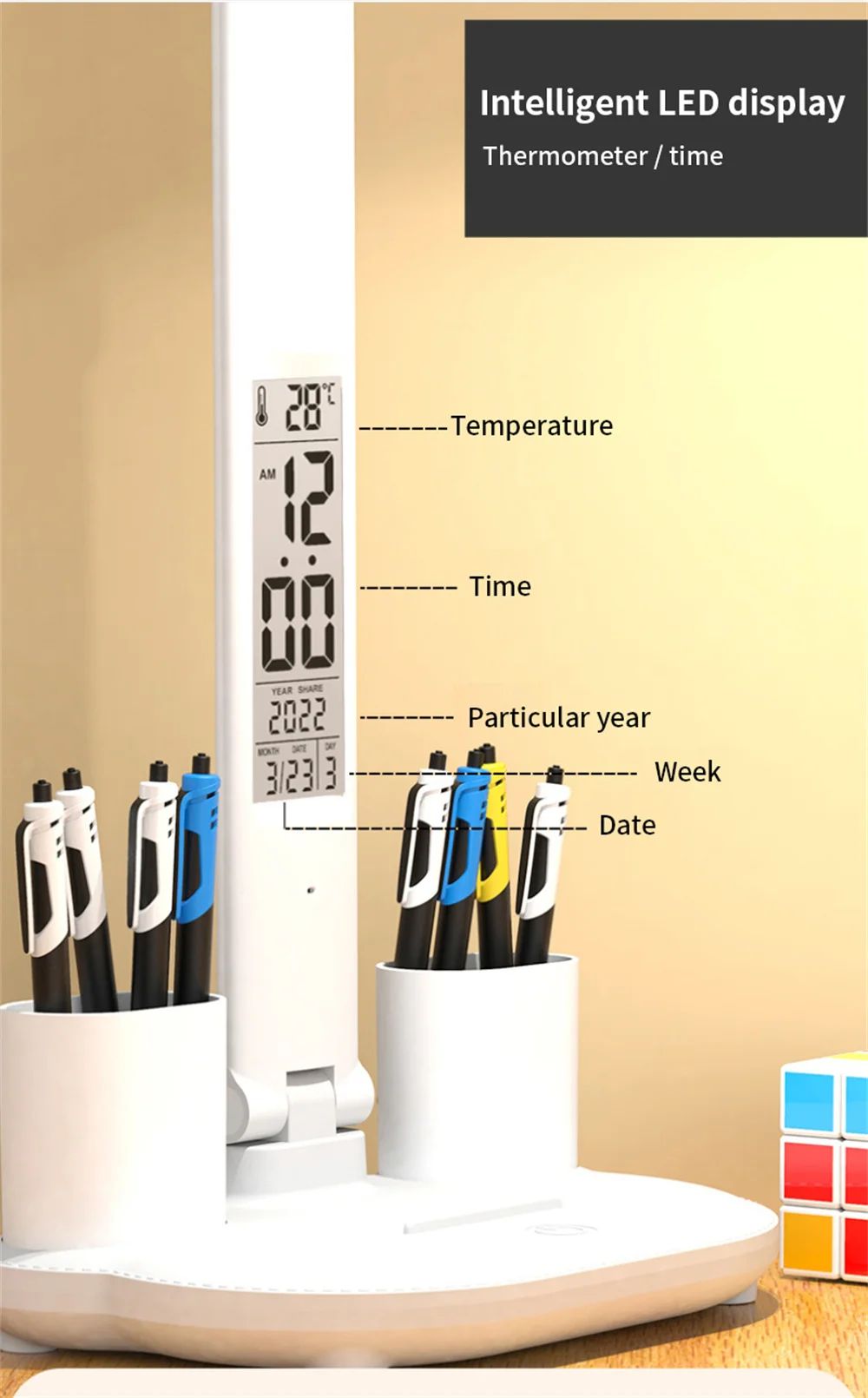 Lampe de bureau LED tactile rechargeable | Pliable
