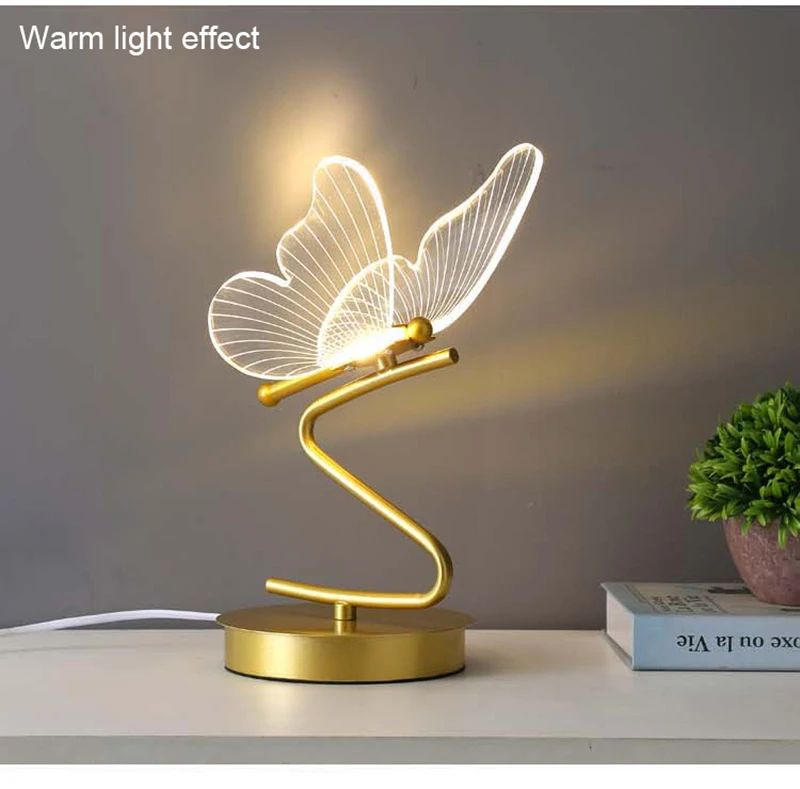 lampe de bureau papillon avec lumiere chaude