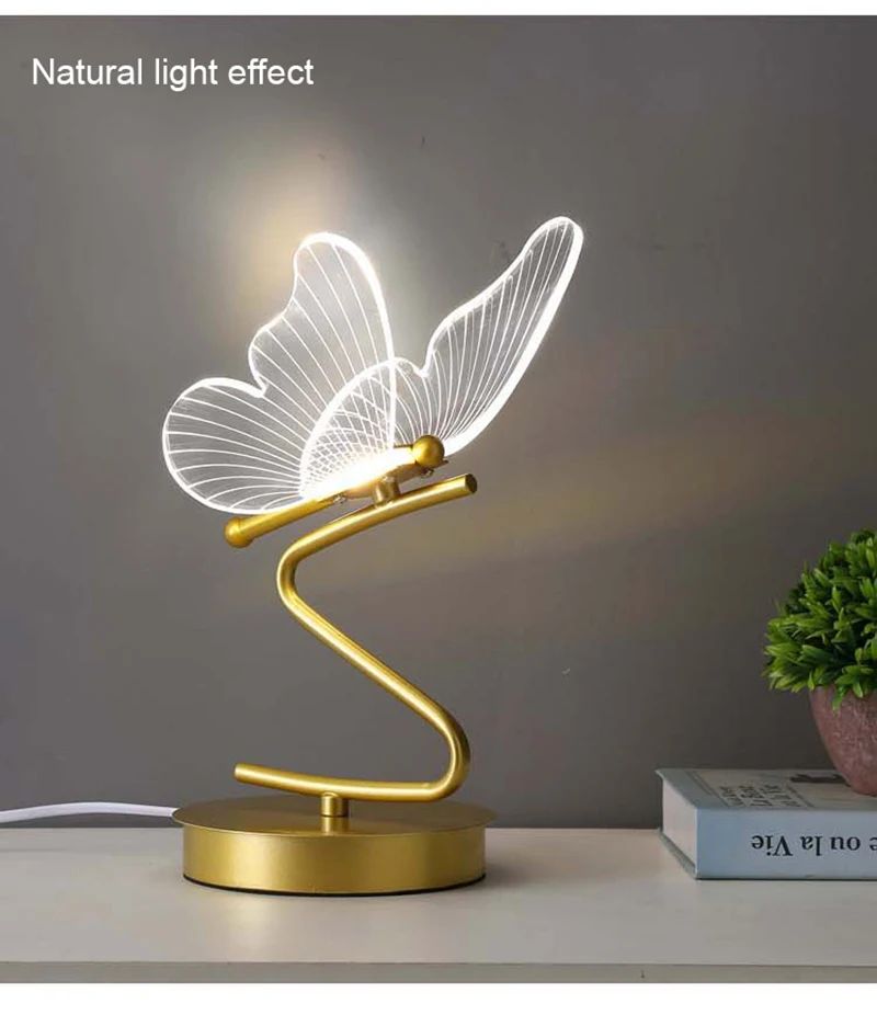 lampe de bureau papillon avec lumiere naturelle